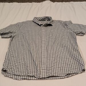 Travis Mathews Men's Button Up Shirt Size Xl Plaid Blue And White